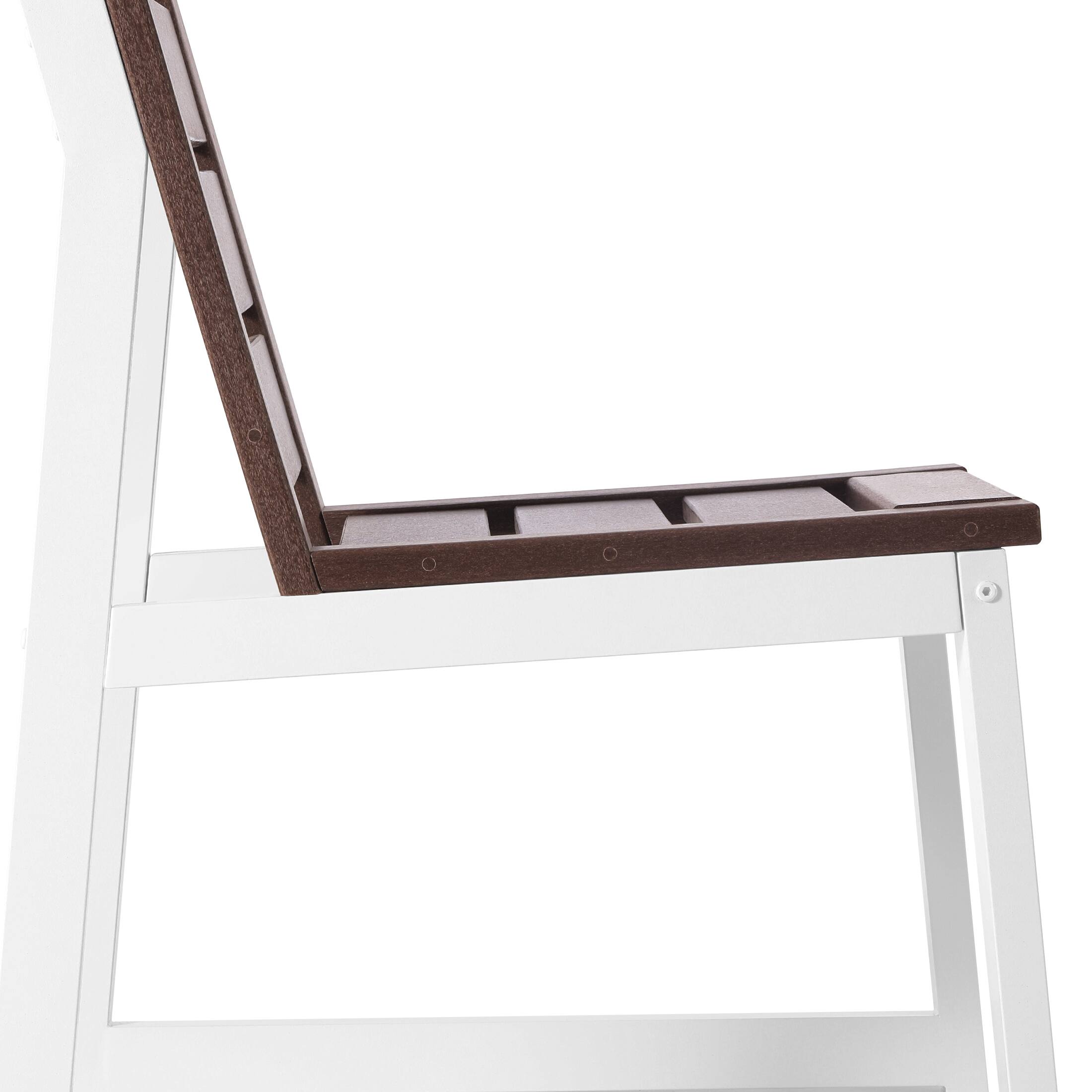 Alt View 4. WestinTrends - WestinTrends Cape May HDPE Outdoor Patio Dining Side Chair - Dark Brown.