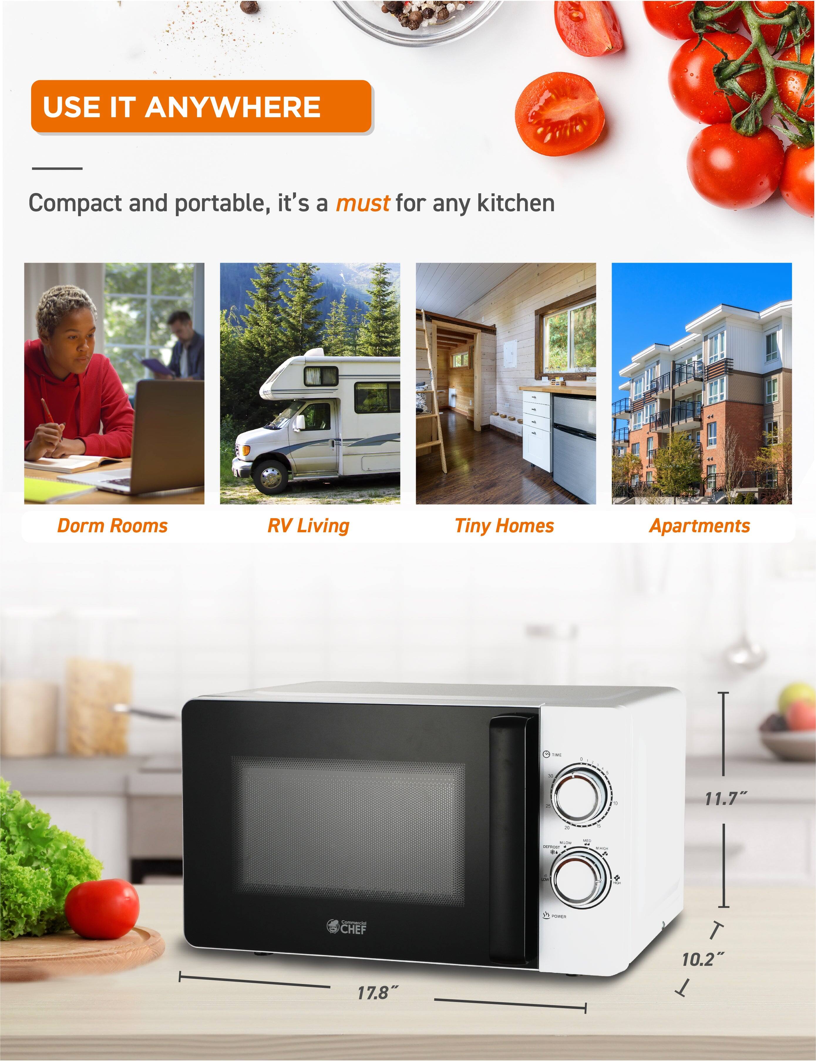 USE IT ANYWHERE
Compact and portable, it's a must for any kitchen
Dorm Rooms
RV Living
Tiny Homes
Apartments
11.7"
10.2"
17.8"