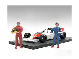 "Racing Legends" 80's Figures A and B Set of 2 for 1/18 Scale Models by American Diorama