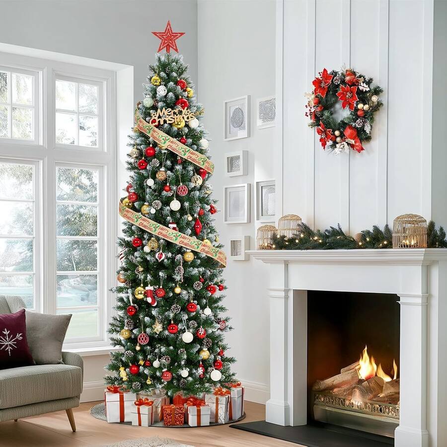 Acekool Clearance 7 5 FT Pre Lit Pencil Christmas Tree Slim Acekool Clearance 7 5 FT Pre Lit Pencil Christmas Tree Slim