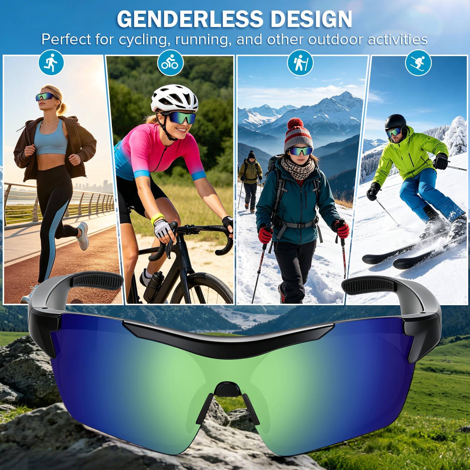 GENDERLESS DESIGN  
Perfect for cycling, running, and other outdoor activities