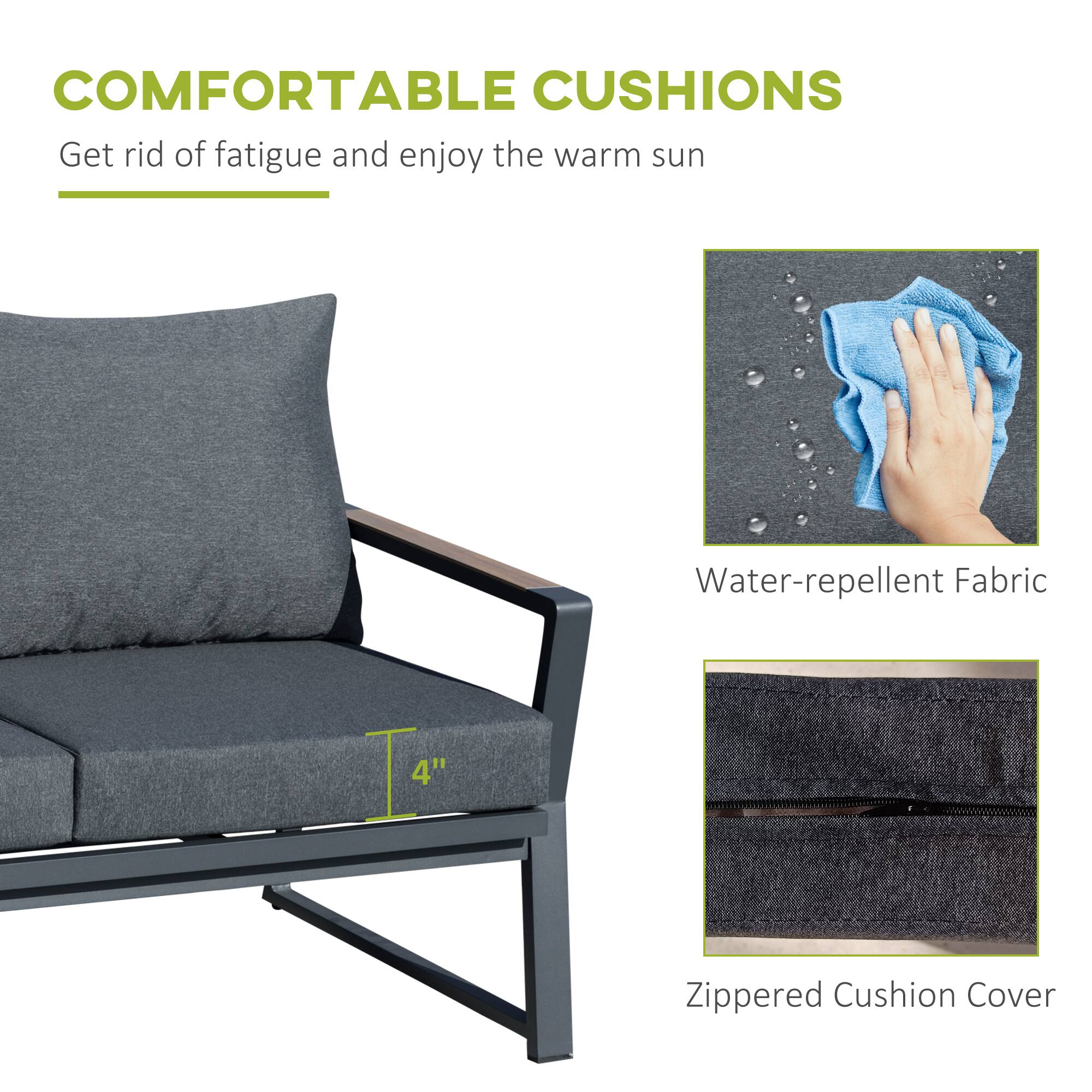 COMFORTABLE CUSHIONS
Get rid of fatigue and enjoy the warm sun
Water-repellent Fabric
4"
Zippered Cushion Cover