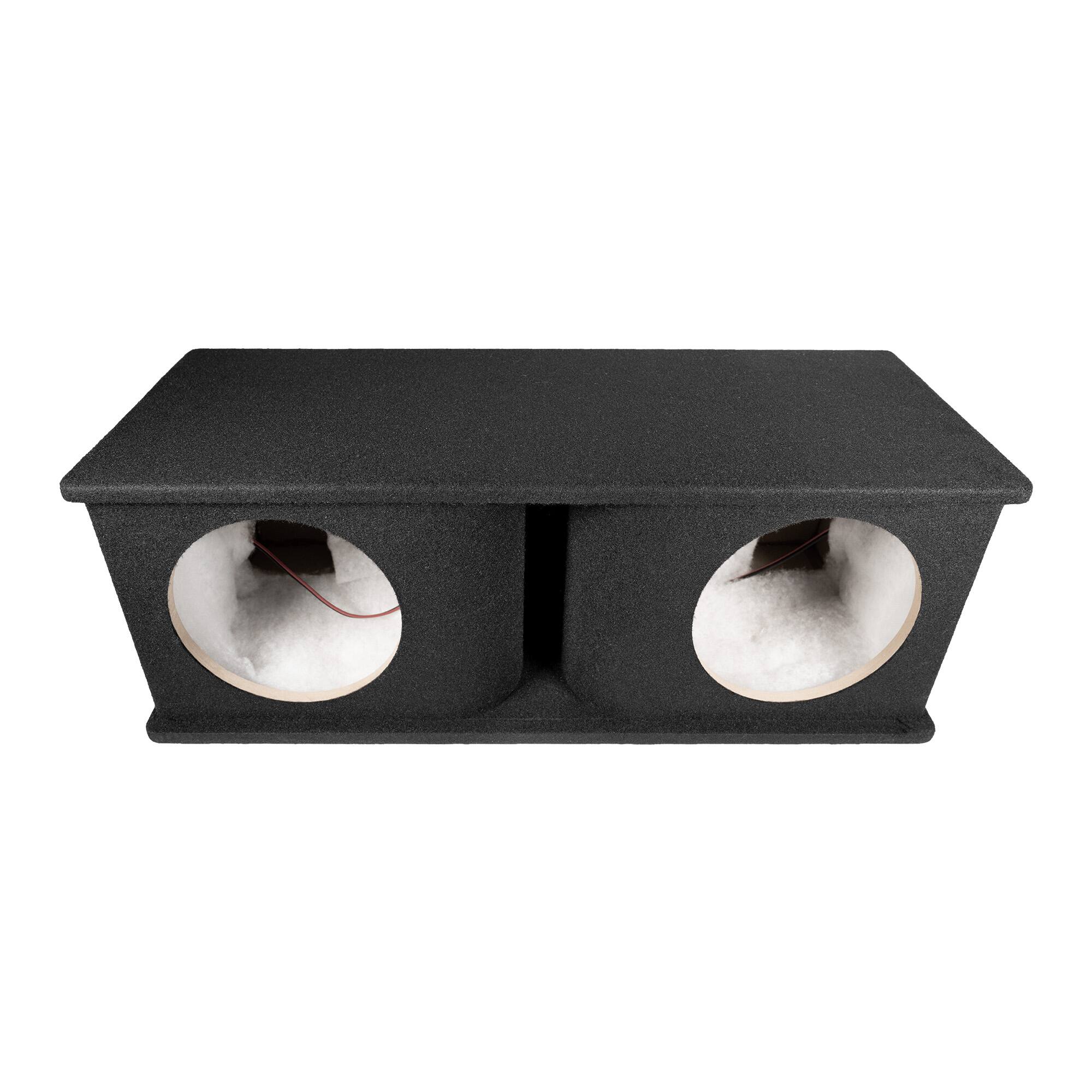 Alt View 4. QPower - QPower Dual 10 Inch Horn Ported Subwoofer Box Enclosure, 5/8" MDF, Black Carpet - BLACK.