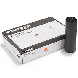 Coastwide Professional - 40-45 Gallon Trash Bag, 40" x 48", High Density, 22 mic, 150 Bags/Box - Black