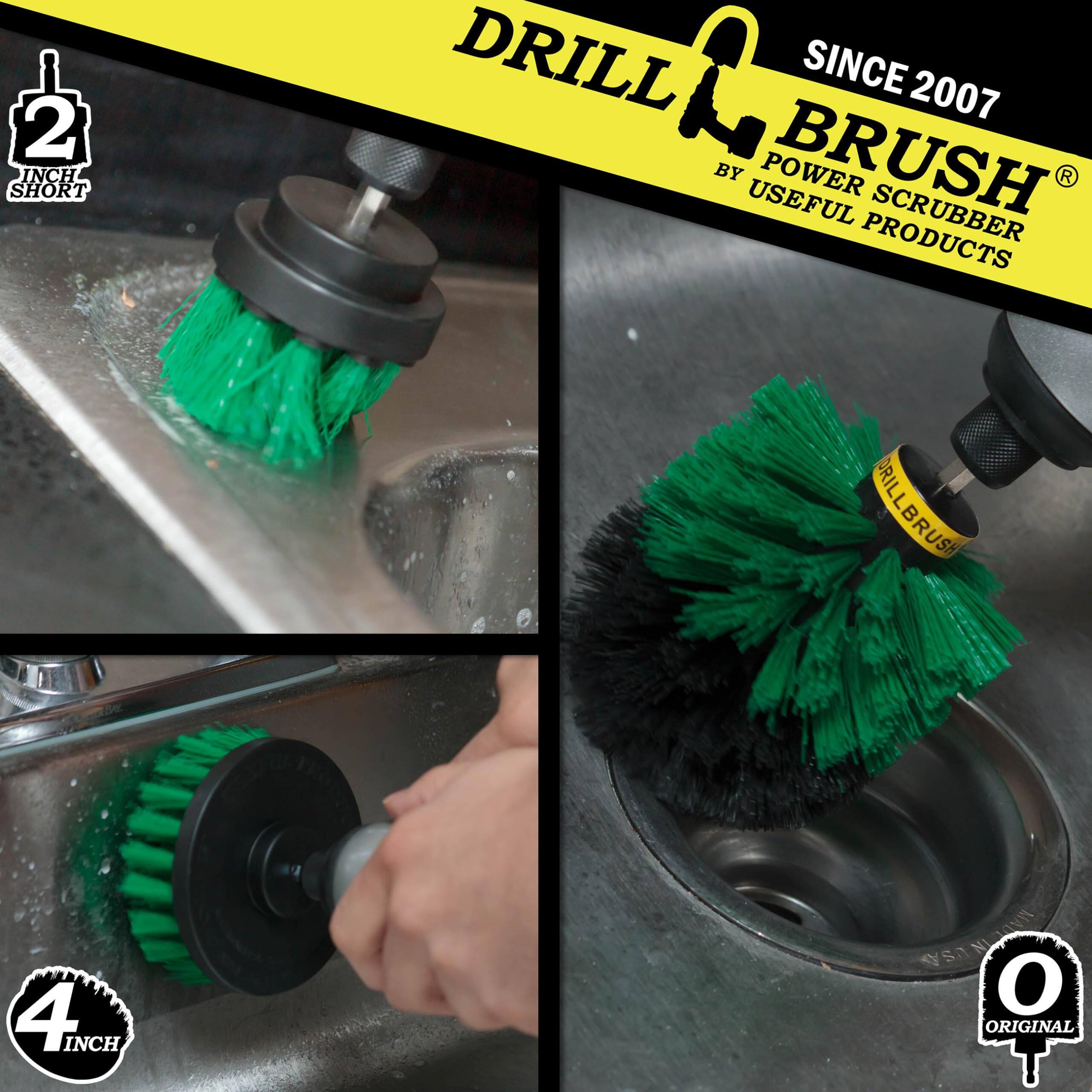 2 INCH SHORT DRILL BRUSH SINCE 2007 BY USEFUL POWER SCRUBBER PRODUCTS DRILL BRUSH 4 INCH ORIGINAL