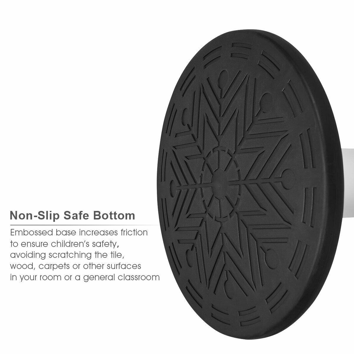 Non-Slip Safe Bottom

Embossed base increases friction to ensure children's safety, avoiding scratching the tile, wood, carpets or other surfaces in your room or a general classroom
