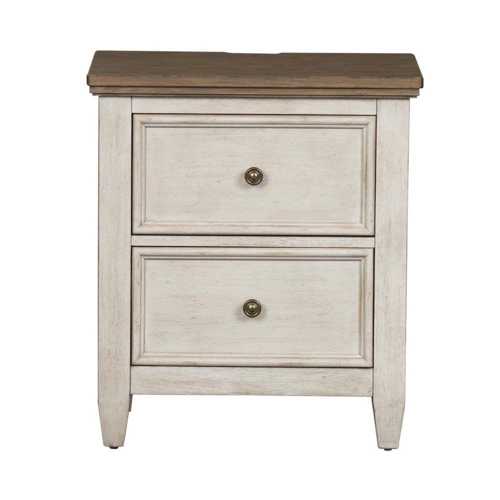 Back. Liberty Furniture Industries - 2 Drawer Night Stand w/ Charging Station - White.