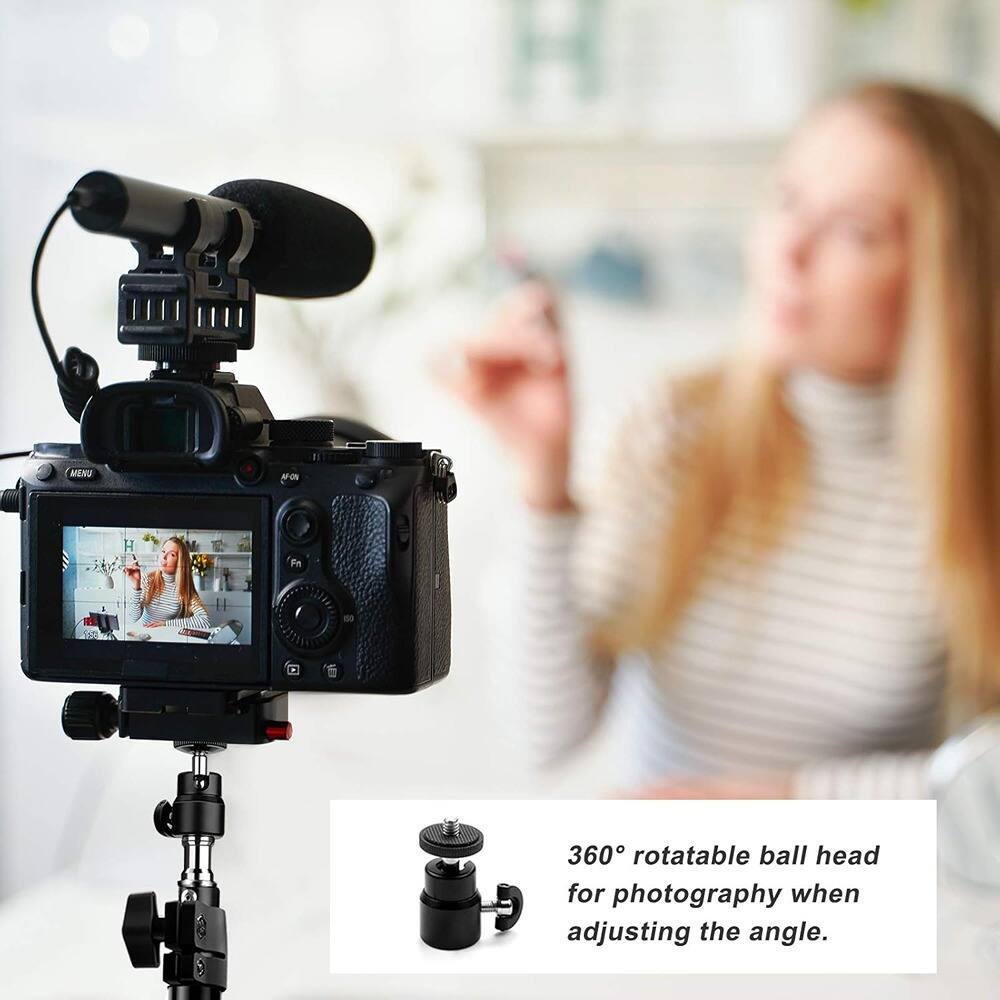 360° rotatable ball head for photography when adjusting the angle.