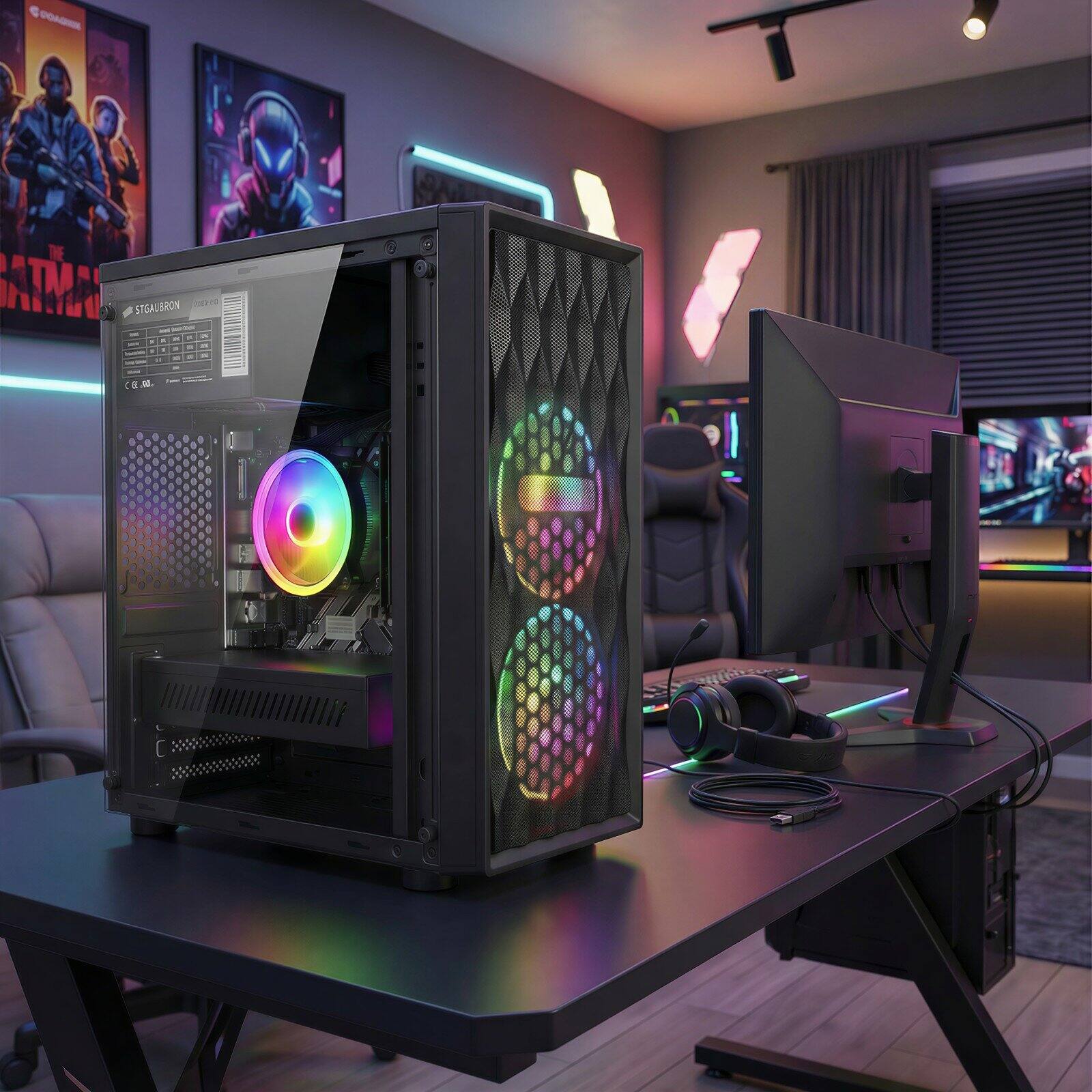 STGAubron Gaming PC Computer Desktop, Radeon RX 560 4G, Intel Core