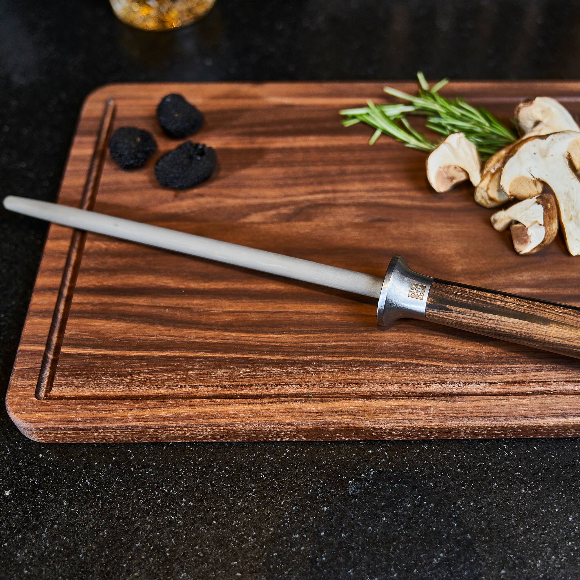 Alt View 1. ZWILLING - ZWILLING TWIN 1731 9-inch Sharpening Steel - Brown.