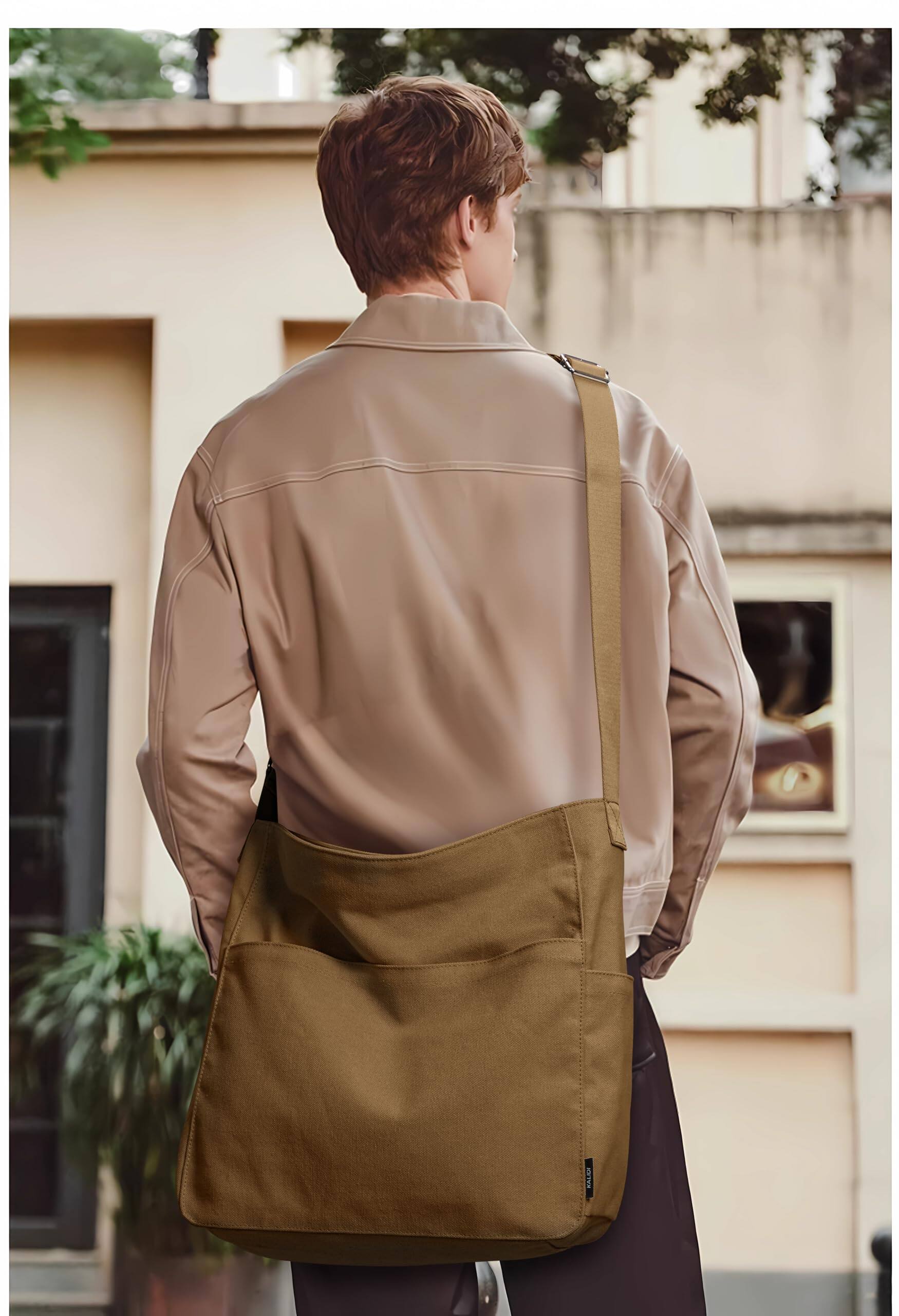 Alt View 2. Skar Audio - Kalidi Canvas Tote Bag Large Hobo Crossbody Shoulder Handbag Zipper Messenger For Women Or Men Casual College - Beige.