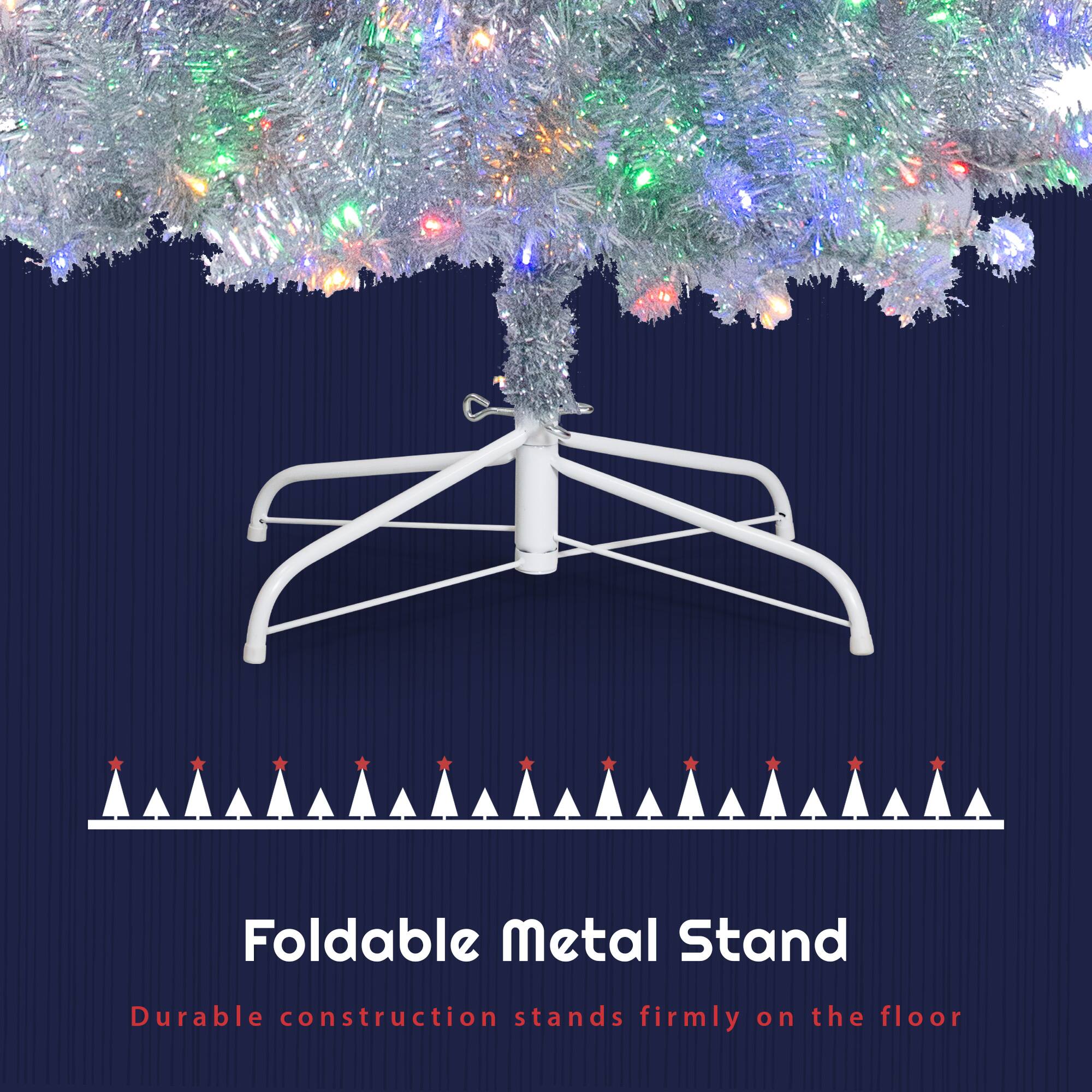 Foldable Metal Stand  
Durable construction stands firmly on the floor
