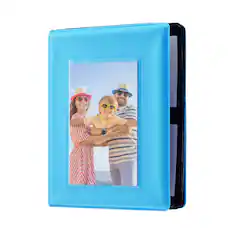 Front. Zink - 2x3 Mini Photo Album, 64 pockets, clear window cover, compatible with Kodak, HP, Polaroid printers.