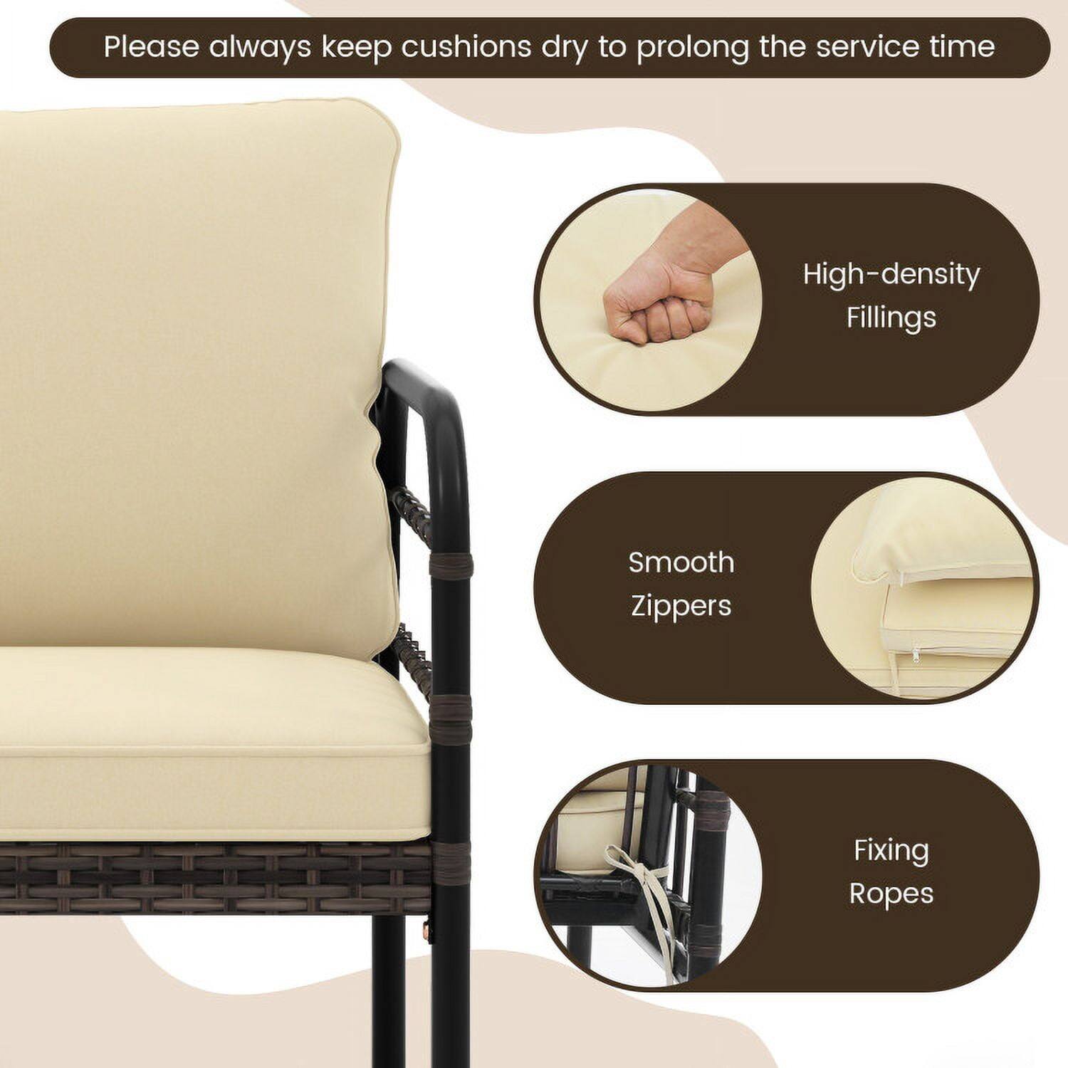 Please always keep cushions dry to prolong the service time

- High-density Fillings
- Smooth Zippers
- Fixing Ropes