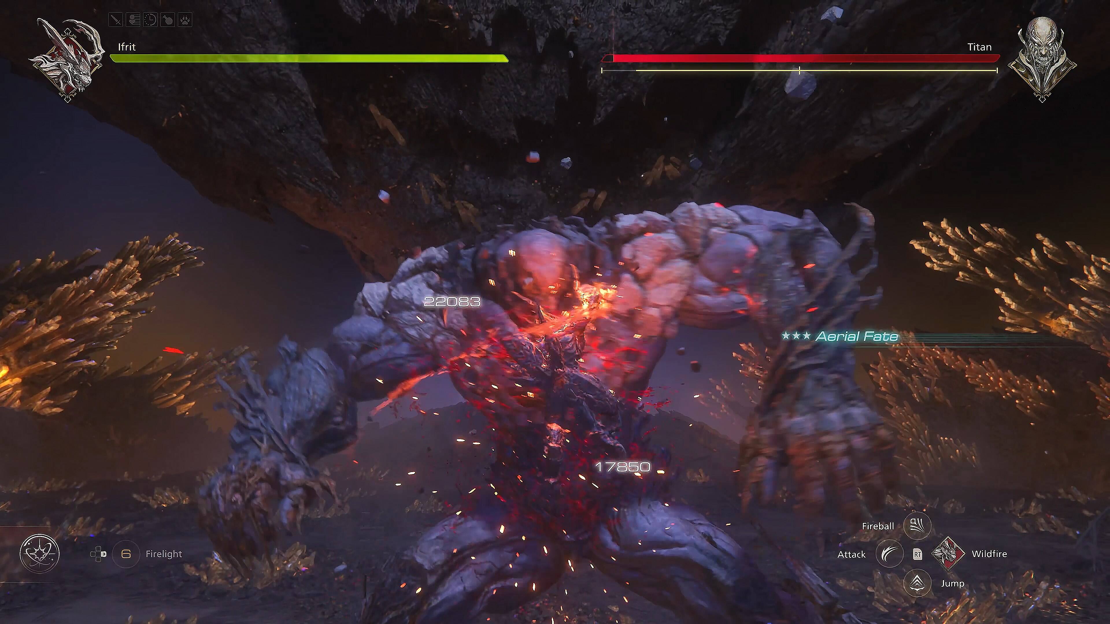 Ifrit Titan 22083 Aerial Fate 1 7850 Fireball 6 Firelight Attack Wildfire Jump
