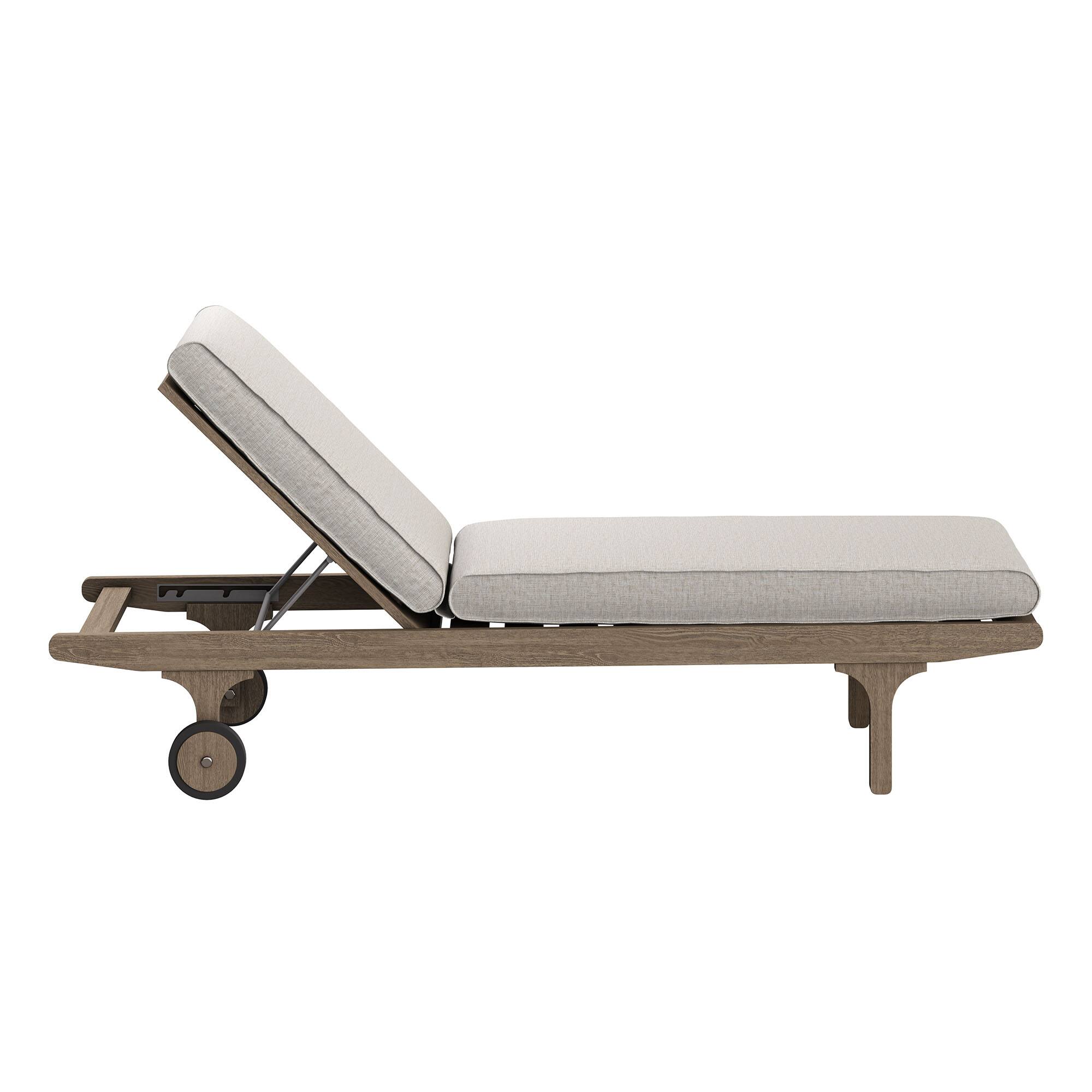Back. Modway - Saratoga Outdoor Patio Teak Chaise Lounge Chair by Modway - Weathered Gray Pebble.