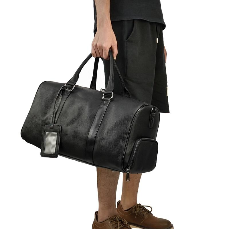 Alt View 2. Steel Horse Leather - The Endre Weekender | Vintage Leather Duffle Bag - black.