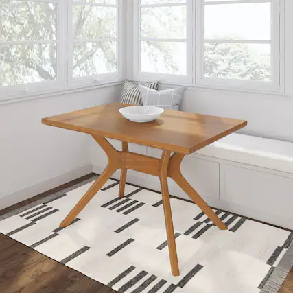 Front. Plank+Beam - Verso Rectangular Dining Table (48in / 1220mm), Pecan - Pecan.