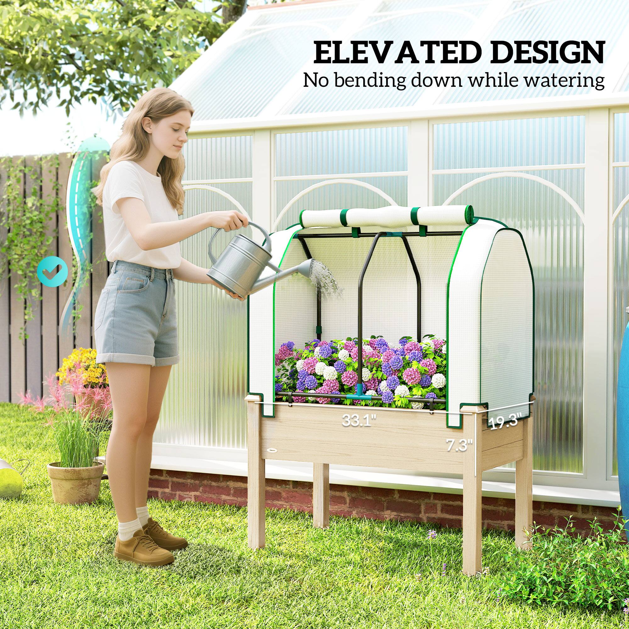 ELEVATED DESIGN  
No bending down while watering  

33.1"  
19.3"  
7.3"