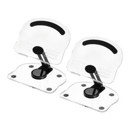 Unique Bargains - 2pcs Acrylic Tablet Stand, Adjustable Foldable Portable Clear with 360 Degree Rotating Base for Desk Home Office - Black