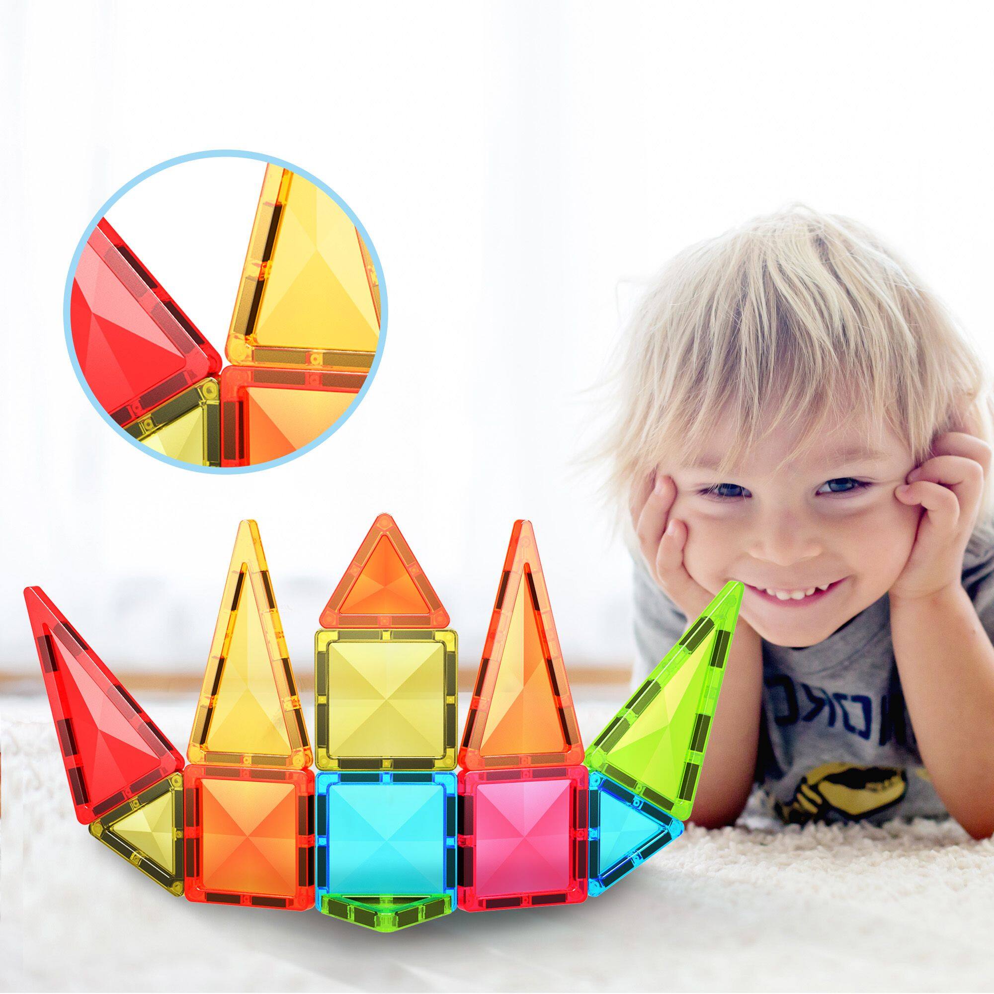 Alt View 5. Everplay - Everyplay Magnetic Tiles For Kids, Mini Construction STEM Building Blocks Educational Toy, 24PCS - Multicolor.