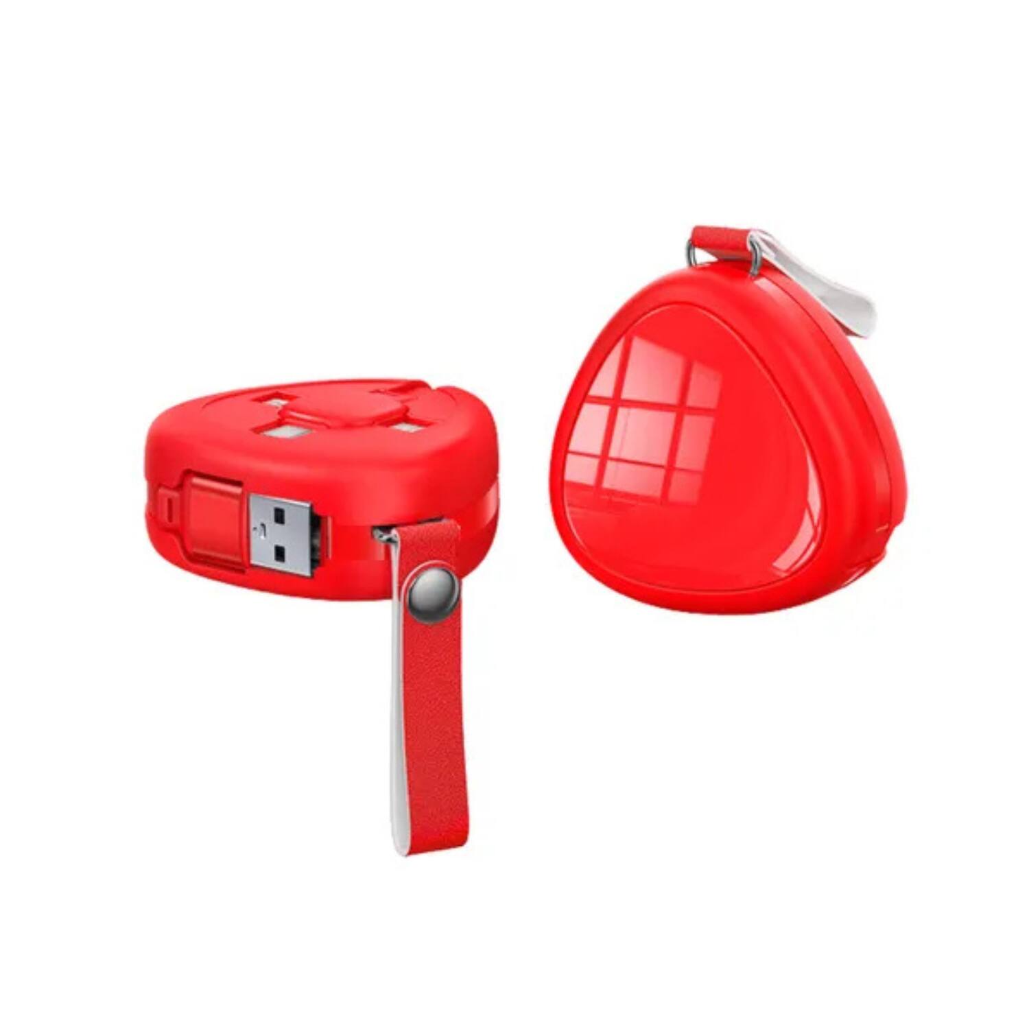 Front. Stock Preferred - 3-in-1 Retractable Fast Charging Cable - Red.