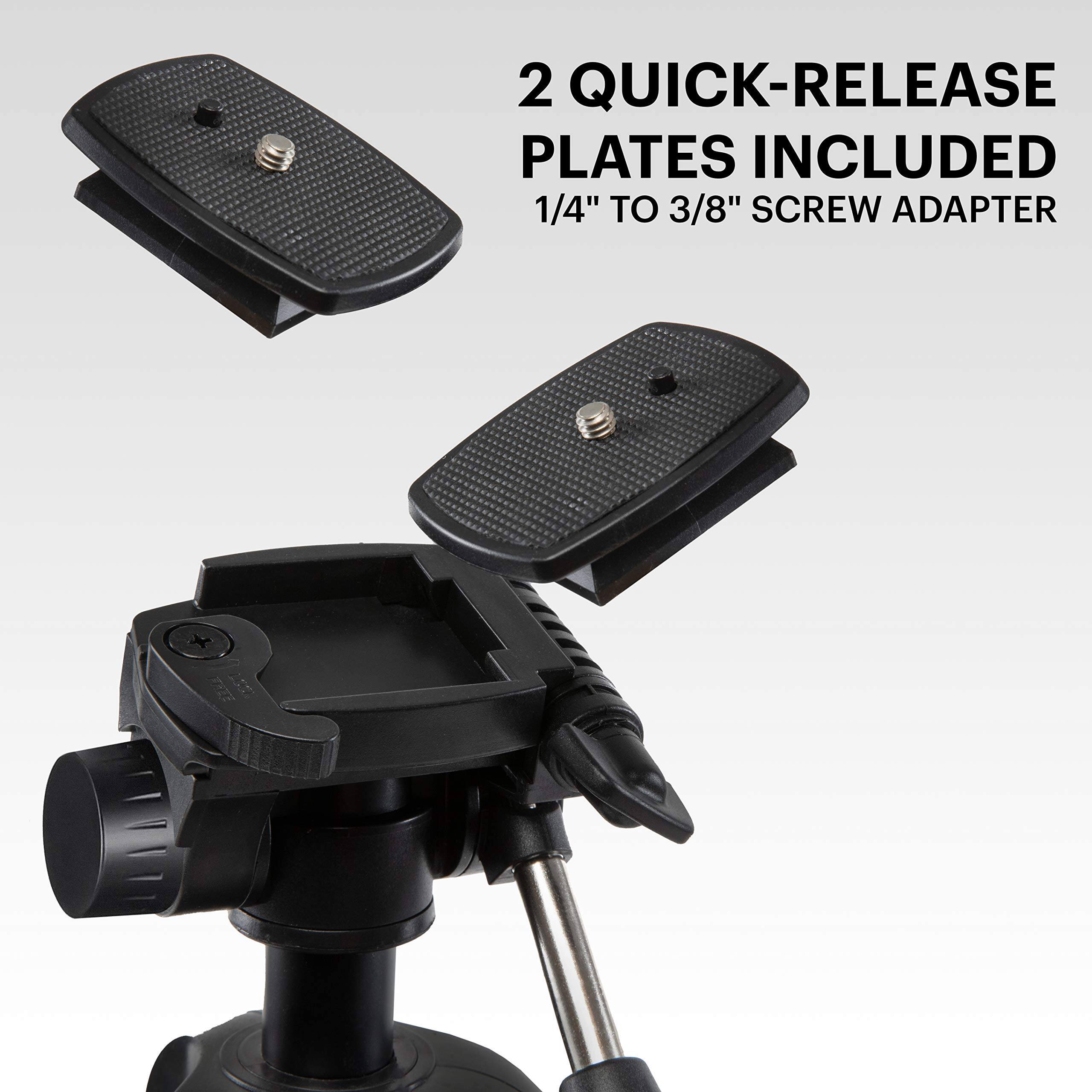 2 QUICK-RELEASE PLATES INCLUDED
1/4" TO 3/8" SCREW ADAPTER