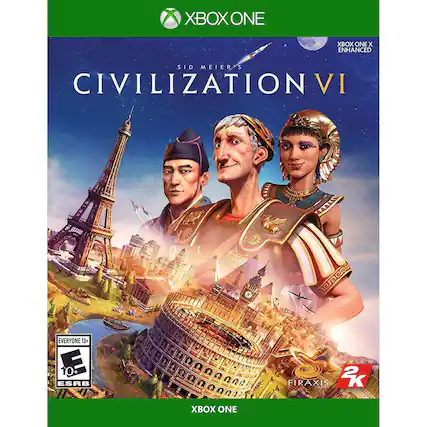 XBOX ONE XBOX ONE X ENHANCED SID MEIER'S CIVILIZATION VI EVERYONE 10+ 10 ESRB FIRAXIS 2K CAPES XBOX ONE - E10+ (Everyone 10+)