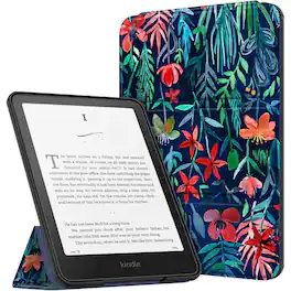 Kitcheniva - Slim Trifold Case For 7 Inch Kindle Paperwhite 12th 2024 Protective Cover - Jungle Night