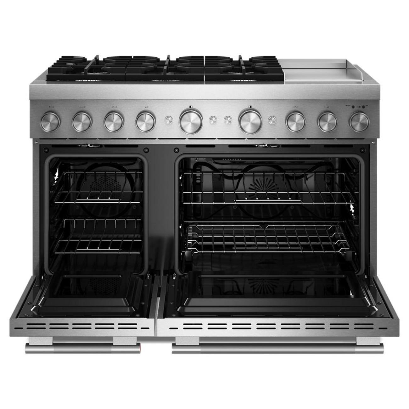 Alt View 11. KitchenAid - 48 inch Wide 6 burner 6.3 cu. ft. Freestanding Dual Fuel Range with Griddle and 6 Burners - Stainless Steel.