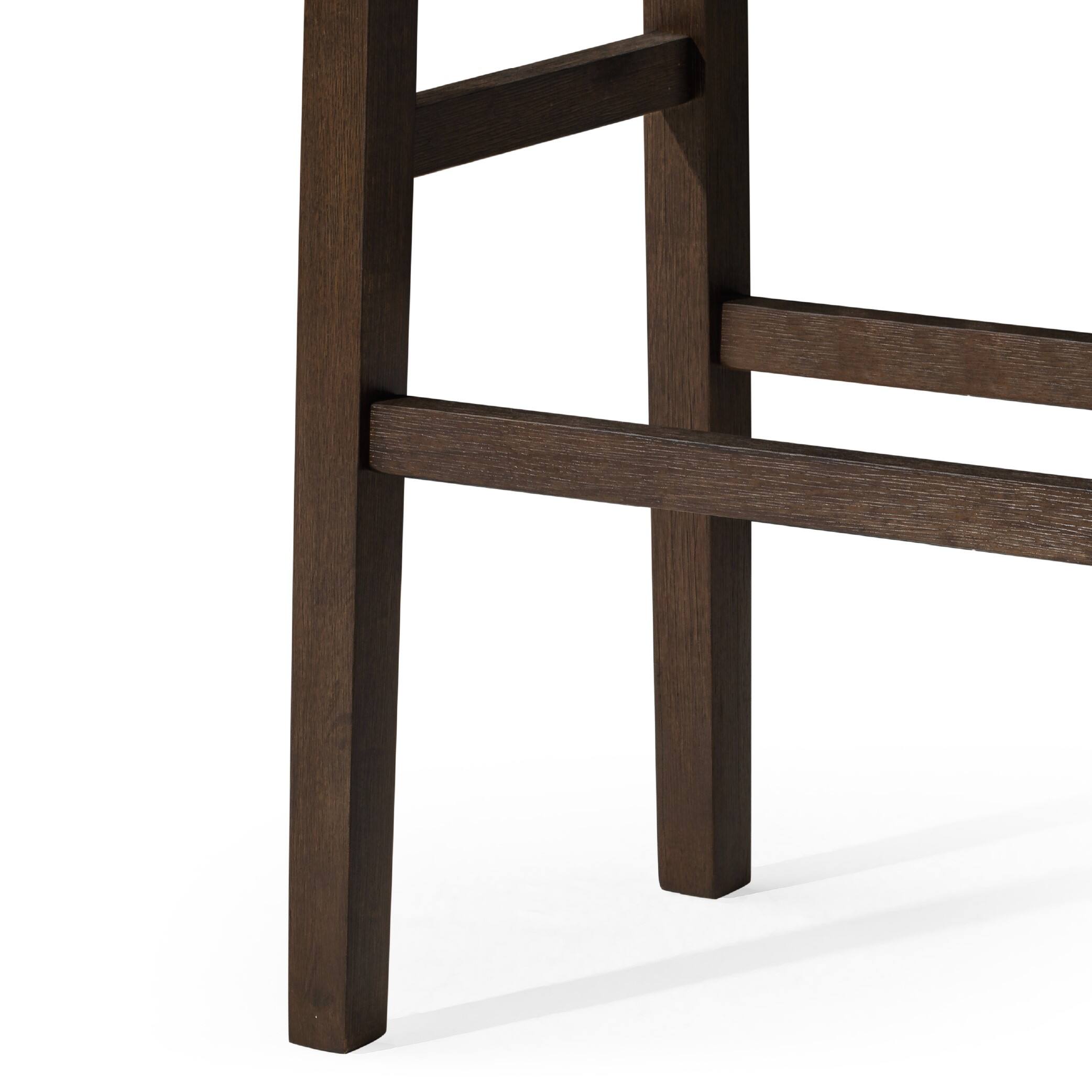 Alt View 7. Maven Lane - 31" Emerson Bar Stool In Weathered Brown Wood Finish With Vegan Leather - Weathered Brown.