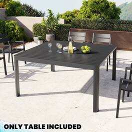 Crestlive Products - Patio Dinning Table Square Extendable Outdoor Dining Table - Gray