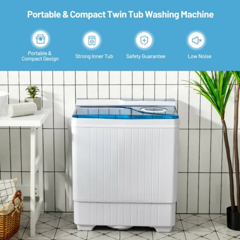 Portable & Compact Twin Tub Washing Machine

- Portable & Compact Design
- Strong Inner Tub
- Safety Guarantee
- Low Noise