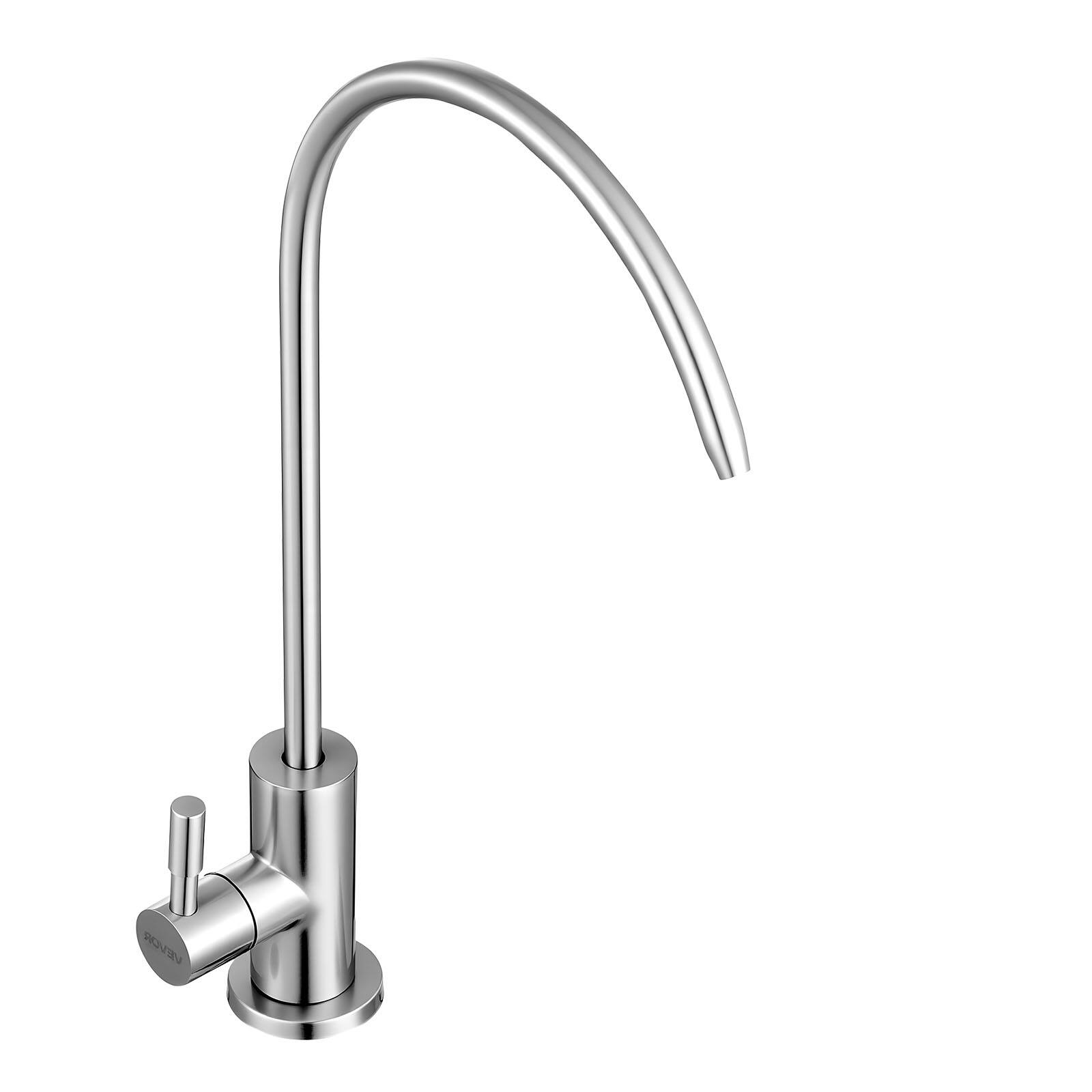 Alt View 5. VEVOR - Stainless Steel Faucet, Lead-Free Drinking Water Faucets, Reverse Osmosis Faucet with Solid Brass Valve - Brushed Nickel.