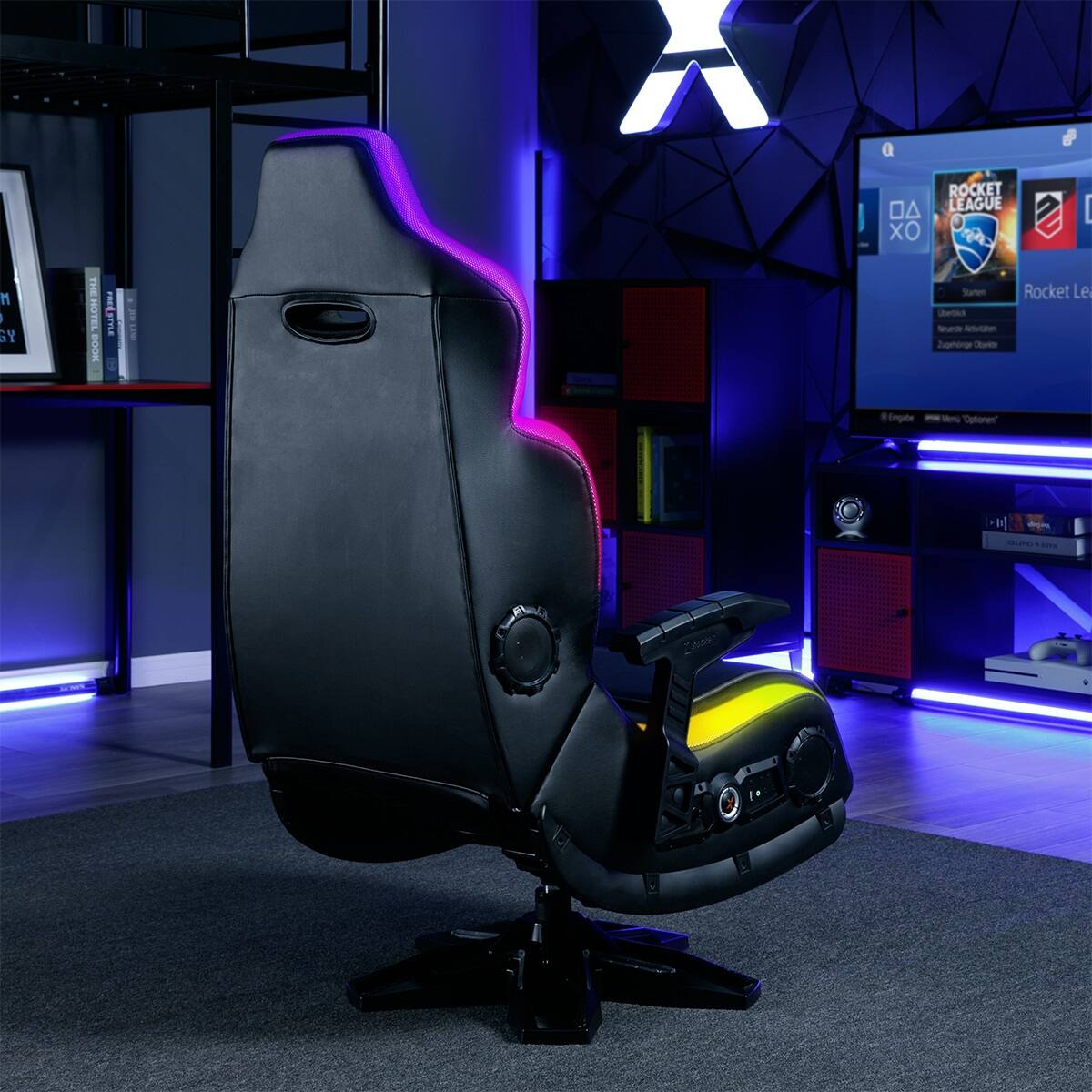 Alt View 13. X Rocker - Evo Elite 4.1 Gaming Chair with Built-in Audio Surround Sound System - Black.