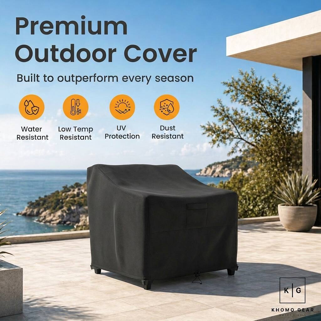 Premium Outdoor Cover  
Built to outperform every season  

Water Resistant  
Low Temp Resistant  
UV Protection  
Dust Resistant  

KHOMO GEAR