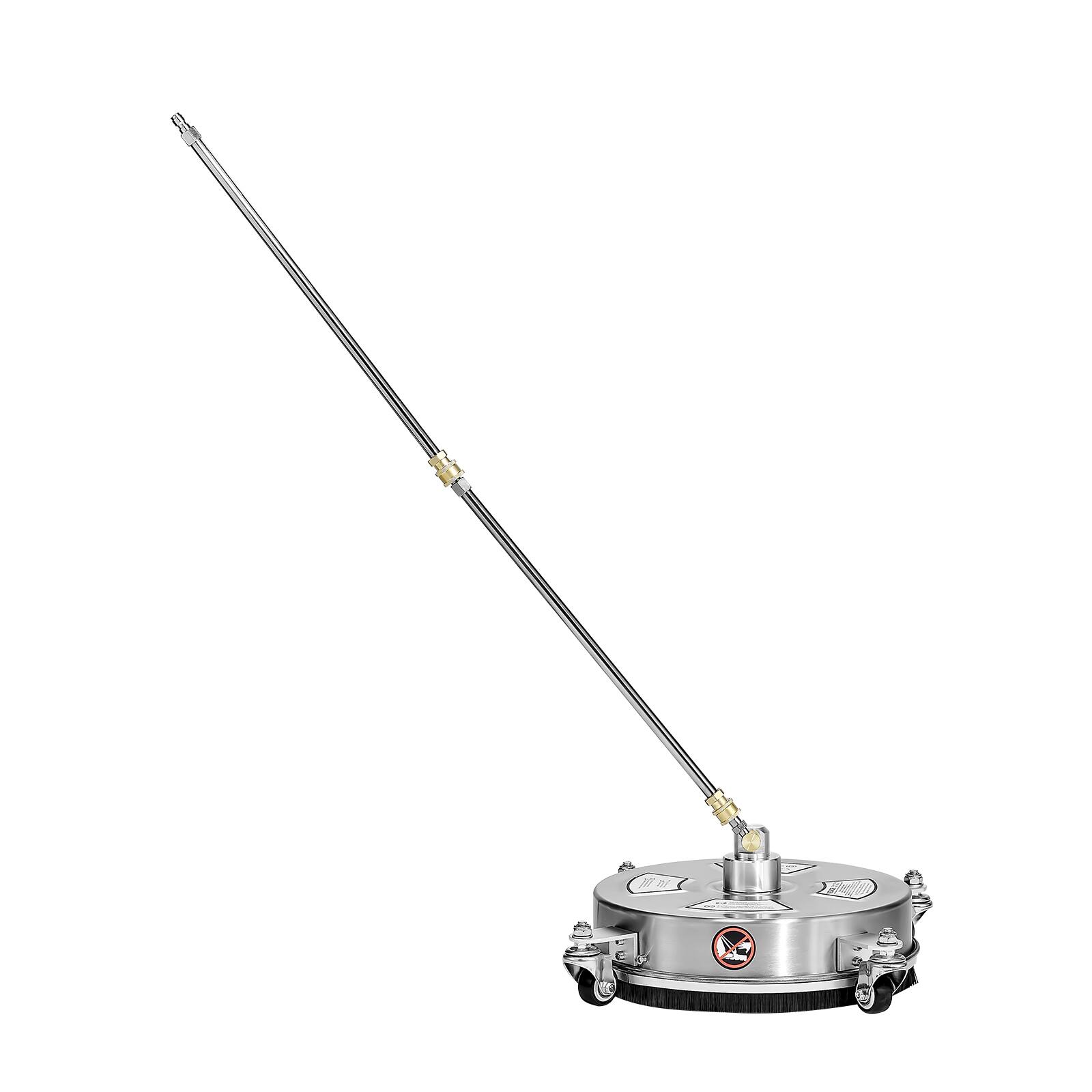 Alt View 5. VEVOR - 14" Pressure Washer Surface Cleaner, Stainless Steel Pressure Washer Attachments with 4 Wheels, 4000 Max PSI - Silver.