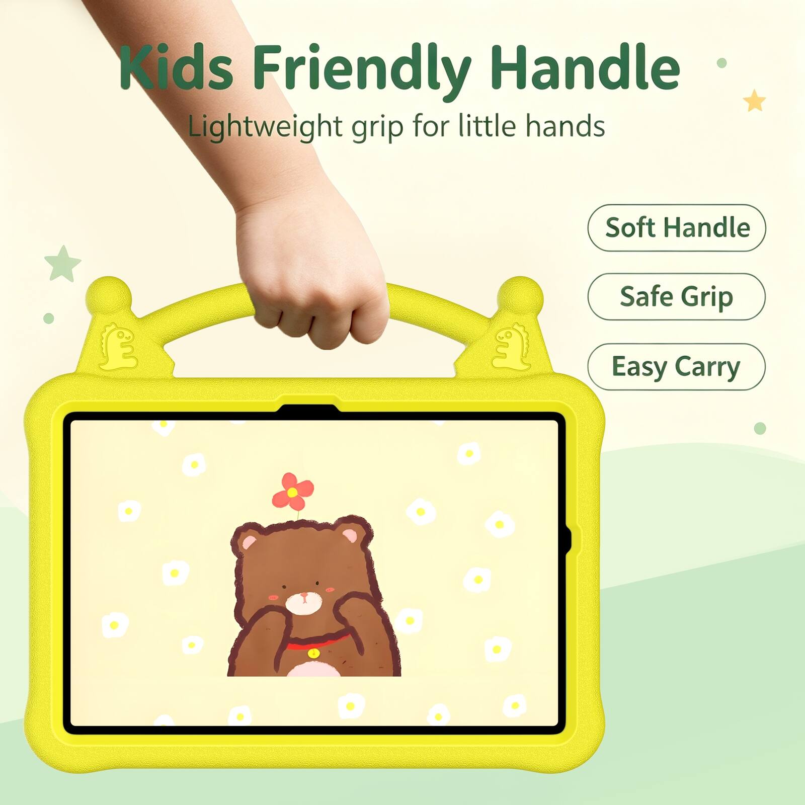 Kids Friendly Handle  
Lightweight grip for little hands  
Soft Handle  
Safe Grip  
Easy Carry