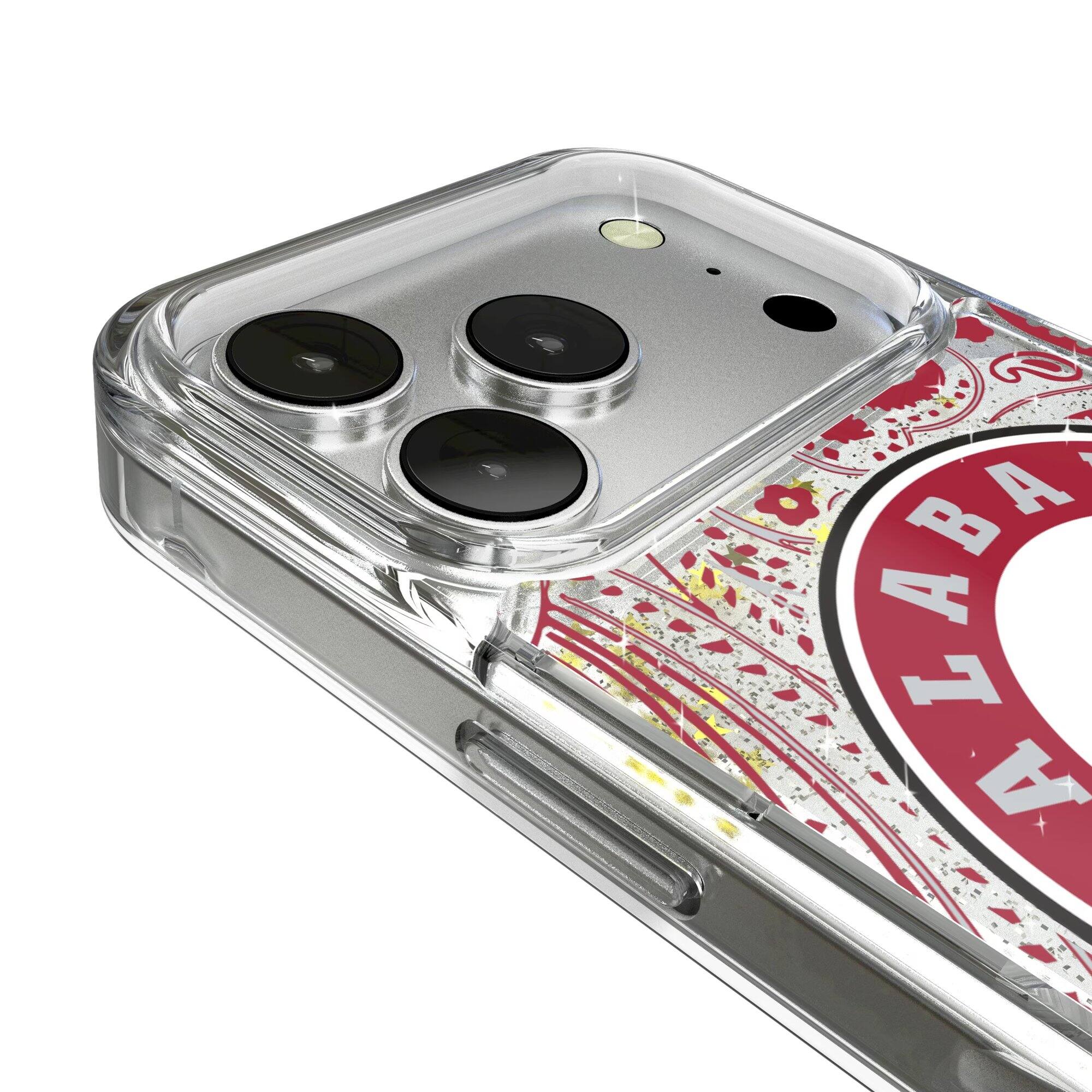 Alt View 2. Keyscaper - Alabama Crimson Tide iPhone Glitter Paisley Design Case - 15 - Multicolor.