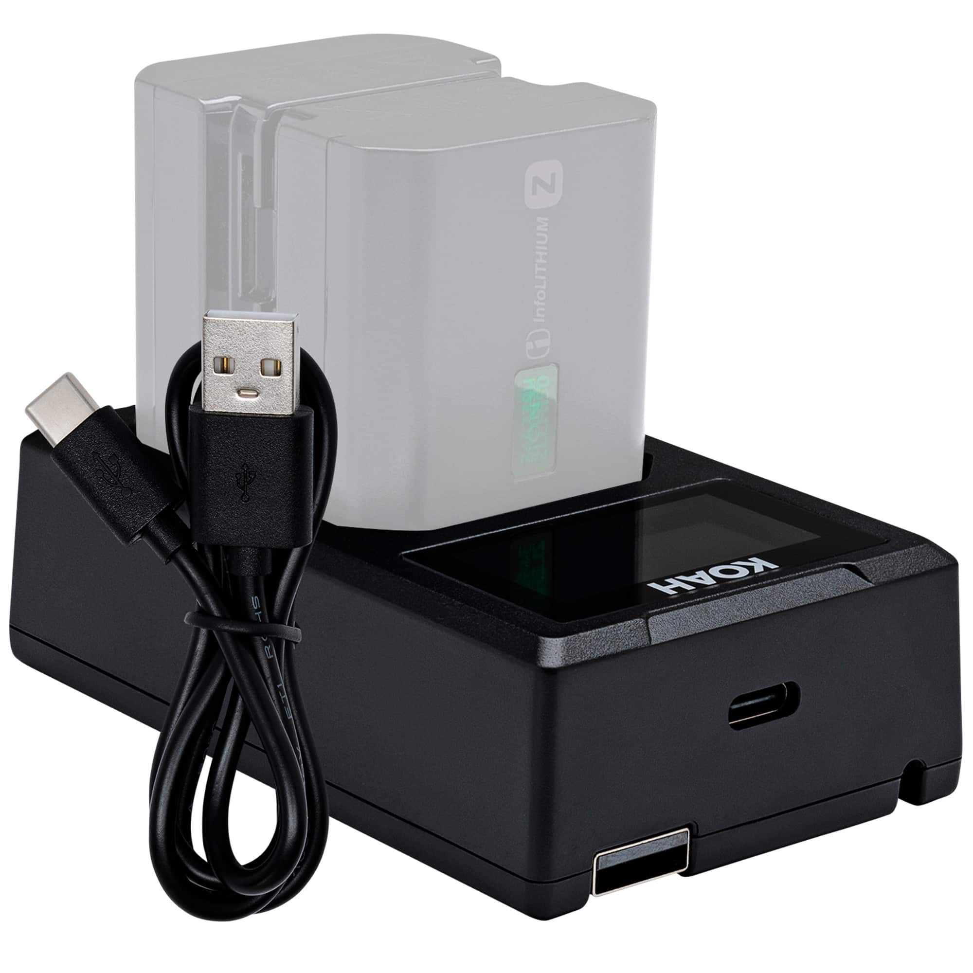 Koah - USB-C Charger with LCD Display for Sony NP-FZ100 Battery