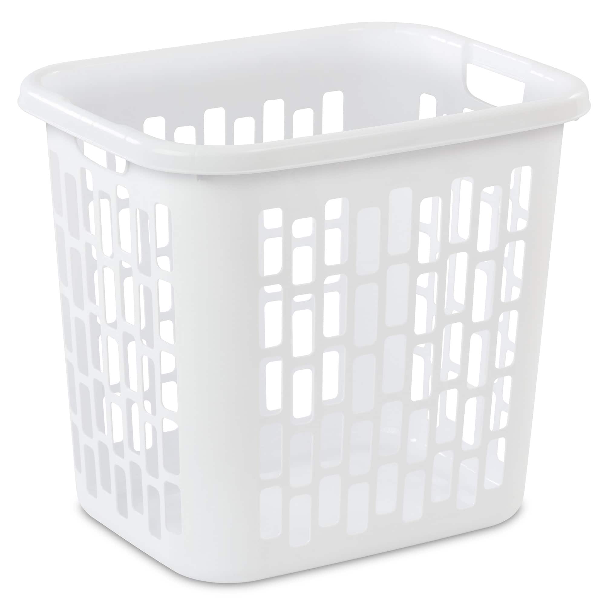 Sterilite - Ultra Easy Carry Plastic Dirty Clothes Laundry Basket Hamper (4 Pack) - White