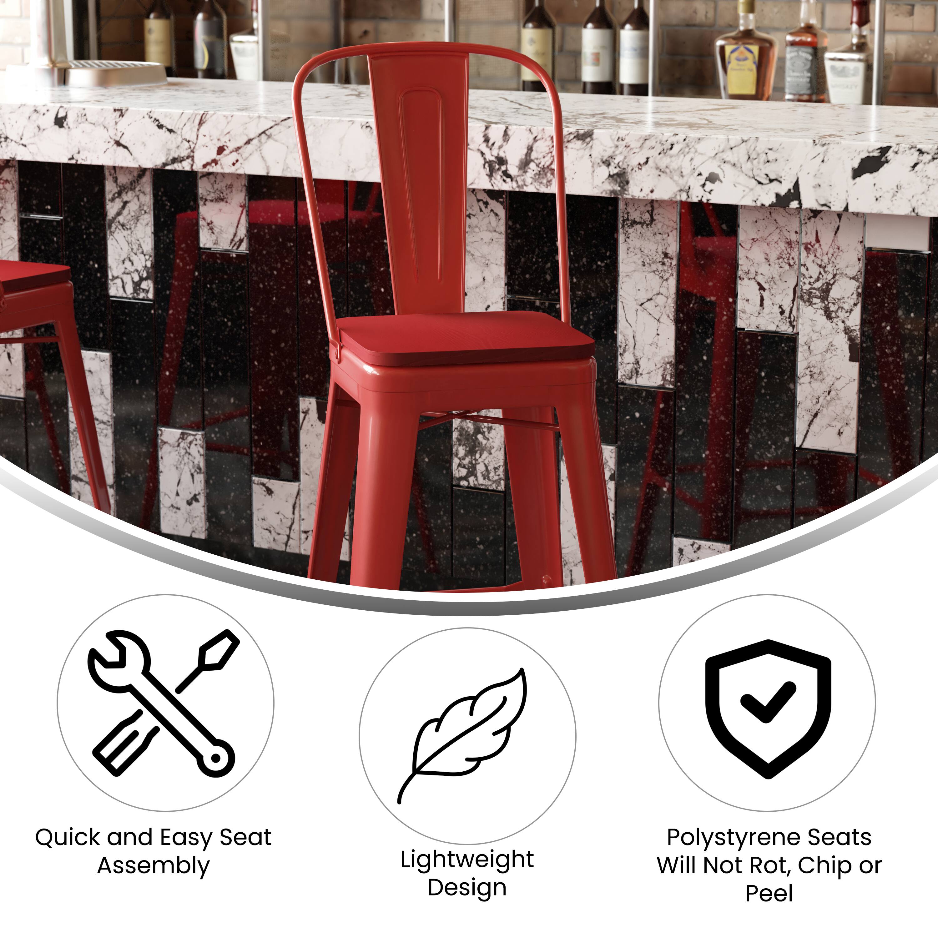 Quick and Easy Seat Assembly  
Lightweight Design  
Polystyrene Seats Will Not Rot, Chip or Peel