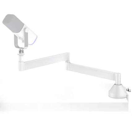 Front. TECH SAFARI - Low Profile Mic Arm 360 Rotatable Microphone Stand Foldable Desk Boom For Fifine Am8 K669b Quadcast Solocas - White.