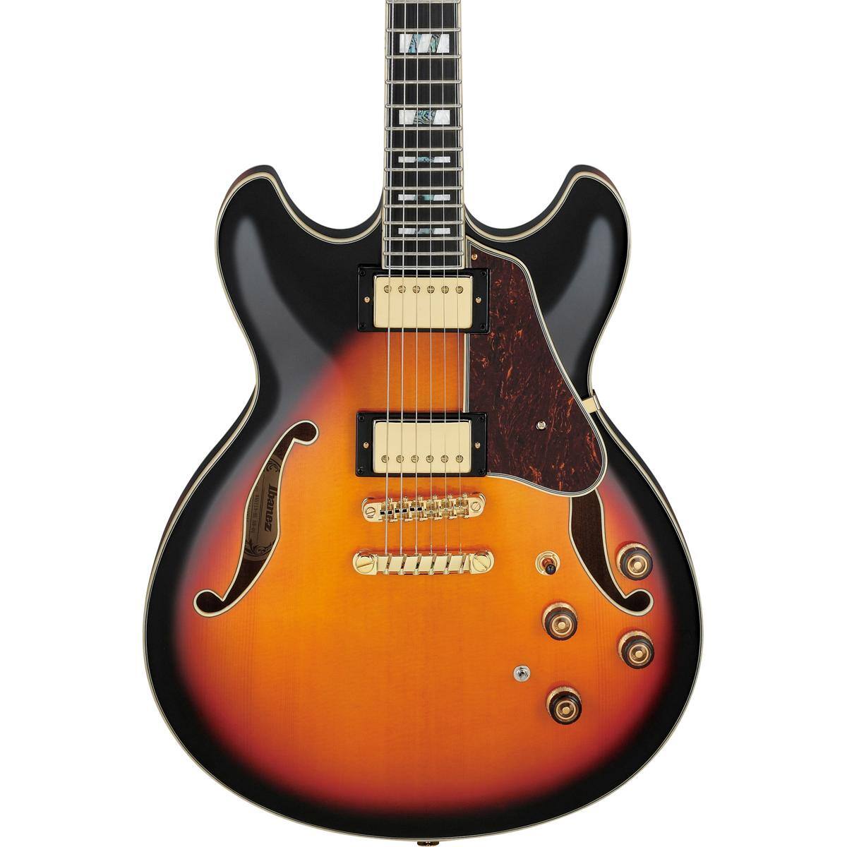 Alt View 3. Ibanez - Ibanez Artstar Series AS113 Hollow-Body Electric Guitar, Brown Sunburst.