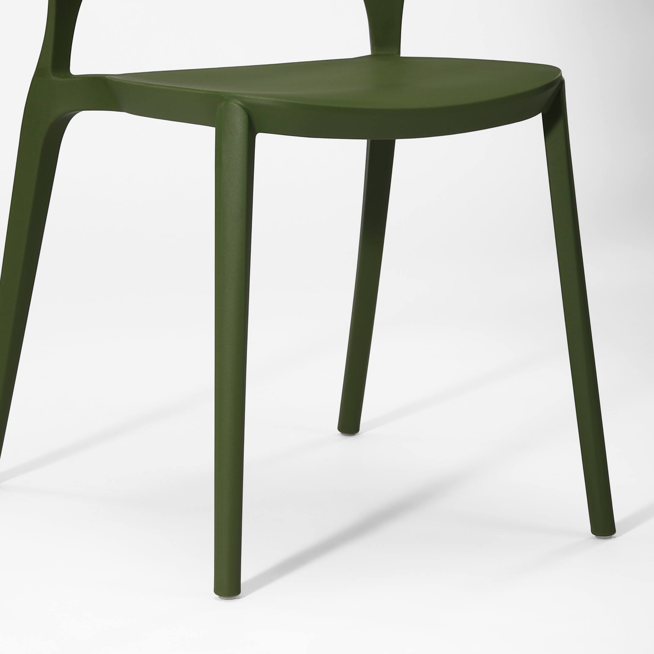 Alt View 6. WestinTrends - WestinTrends Playa Outdoor Modern Stackable Plastic Patio Dining Side Chairs (Set of 2) - Olive Green.