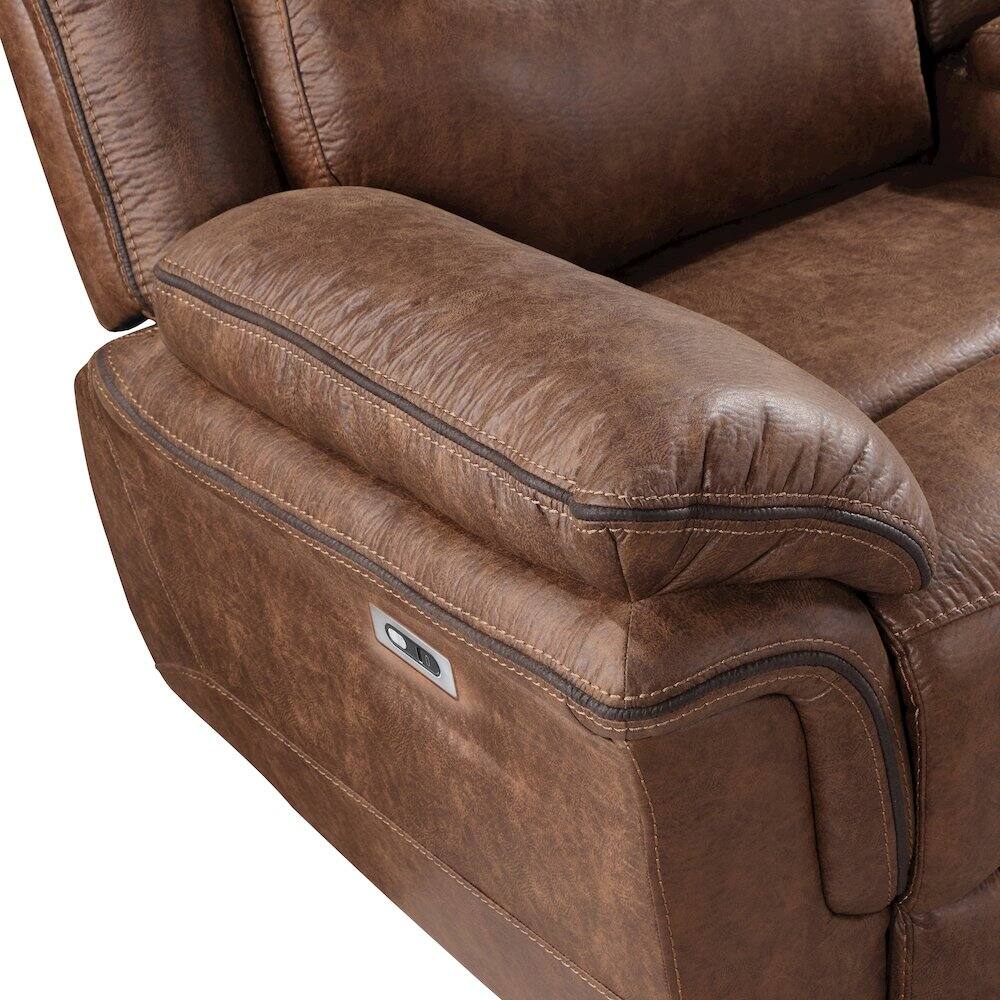 Alt View 2. New Classic Furniture - Ryland Glider Recliner W/Pwr Fr- Brown - Brown.