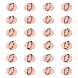 Unique Bargains - Metal Phone Charm Hook 0.9", 24pcs Adhesive Circle Shaped Finger Grip for Smartphones Keychain Tablet Case Accessories - Rose Gold