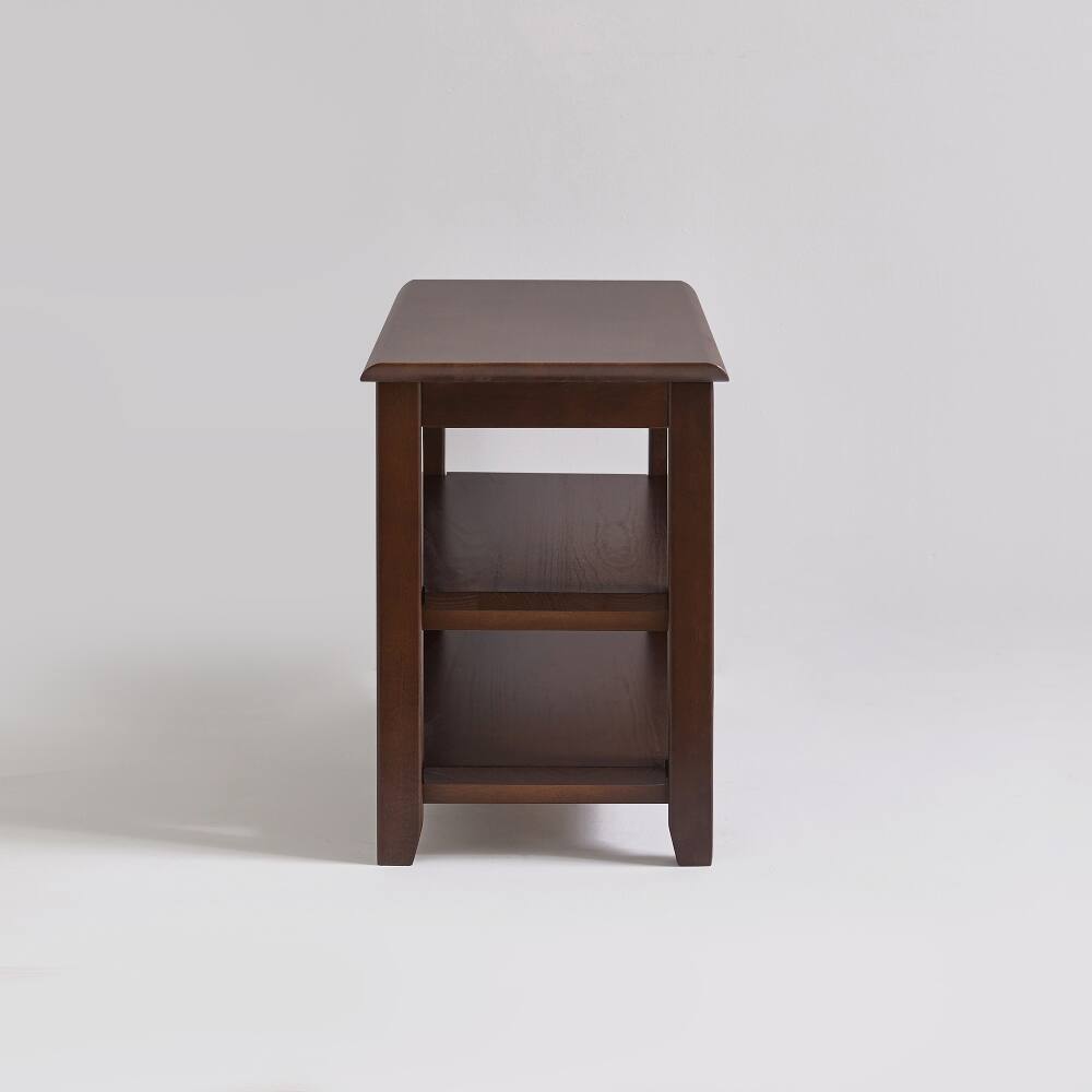 Alt View 8. Loheer - Loheer 2-Tier Solid Wood Shoe Bench, Walnut Entryway Shoe Rack with Storage Shelves, 31.5 Inch Wide - Walnut.
