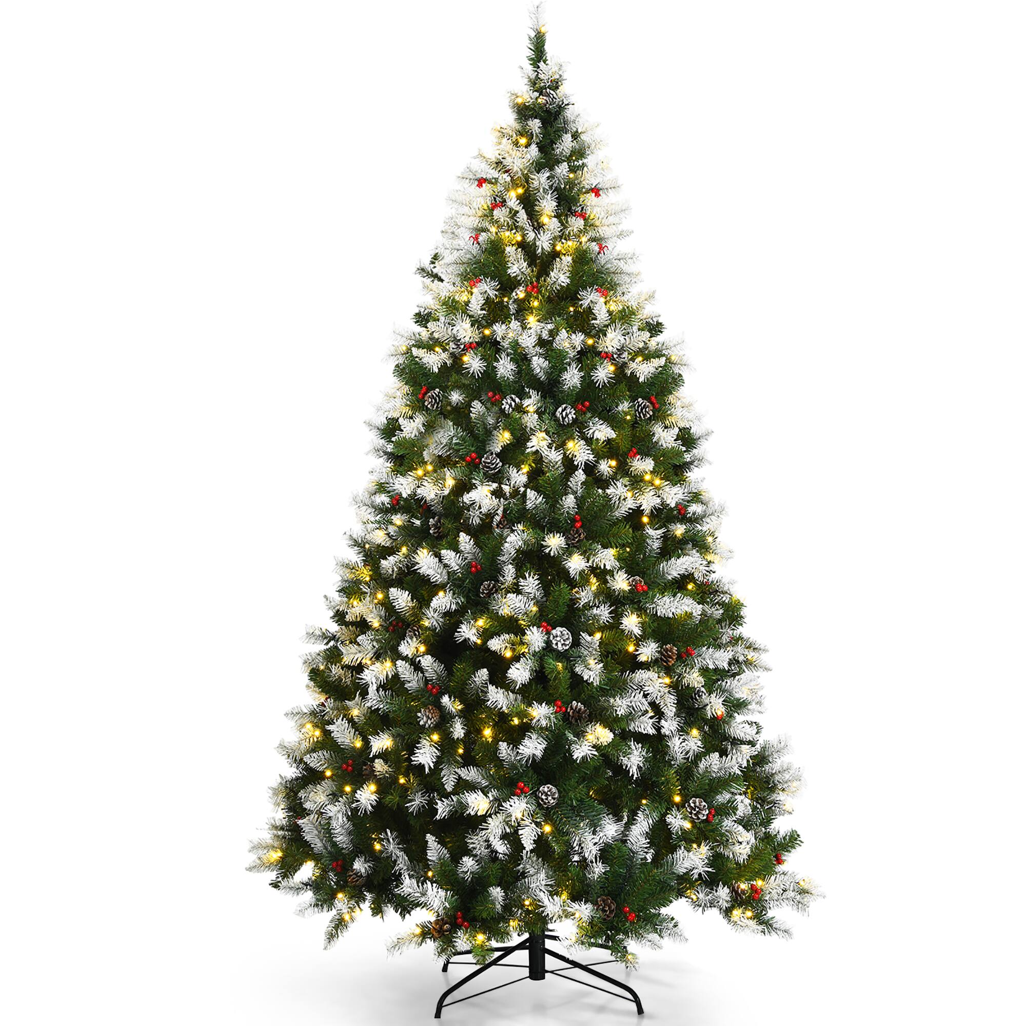 【SEVEN  さま】* christmas tree ❀ ツリー Costway 7.5ft Pre lit Snowy Christmas Tree 1398 Tips with