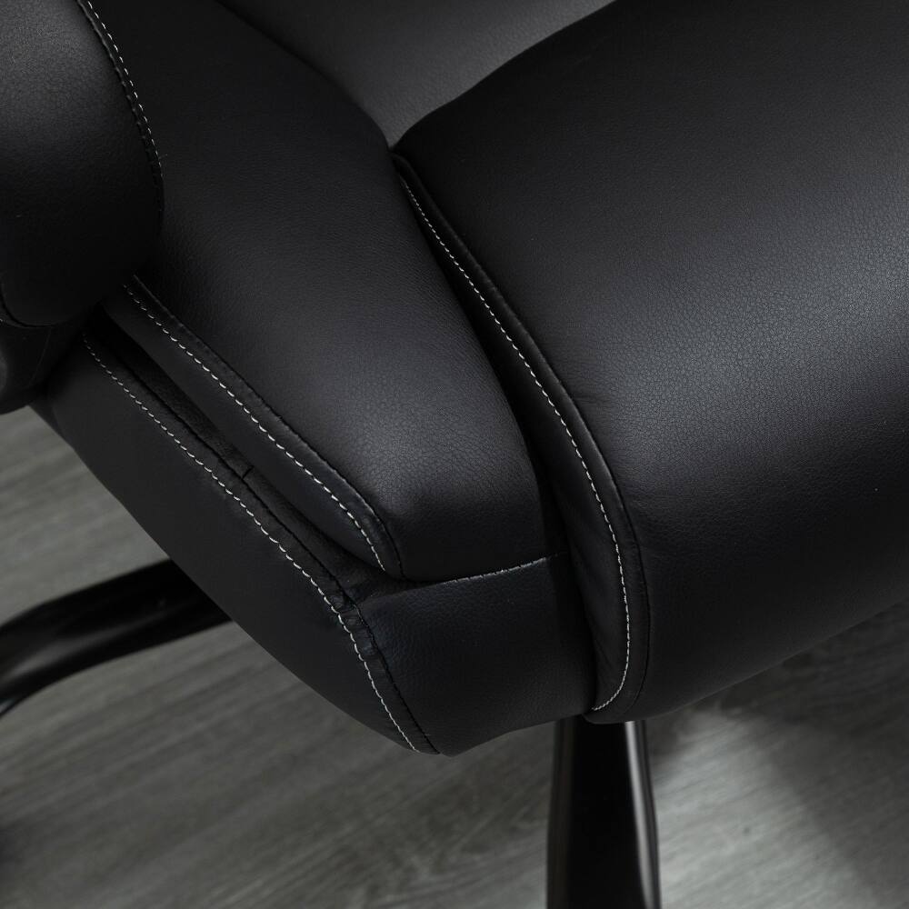 Alt View 8. Loheer - Loheer Big and Tall Office Chair 400lbs Heavy Duty Executive Desk Chair Wide Seat High Back Ergonomic PU Leather Black - Black.